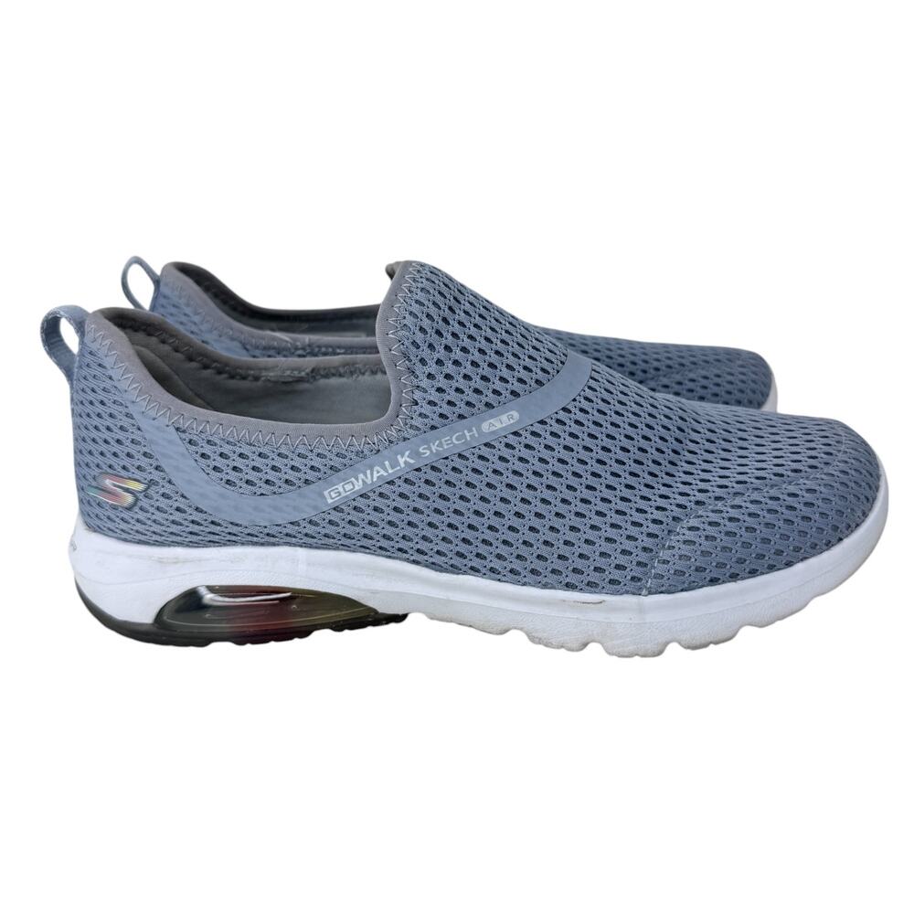 Skechers Go Walk Air Googa Mat Running Shoes Womens 6.5 Gray Logo Slip On 124073